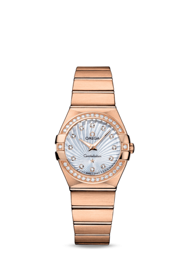 Omega Constellation Quartz 27 Brushed Red Gold / Diamond Bezel / MOP Supernova